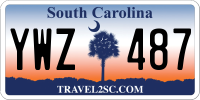 SC license plate YWZ487