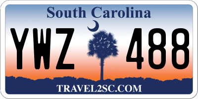 SC license plate YWZ488