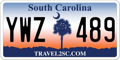 SC license plate YWZ489
