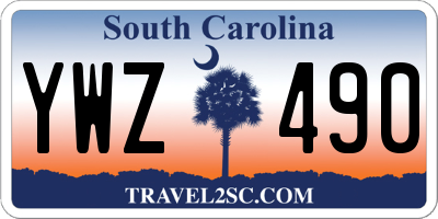 SC license plate YWZ490