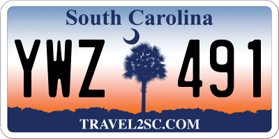 SC license plate YWZ491