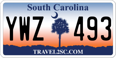 SC license plate YWZ493
