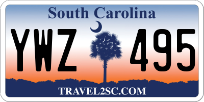 SC license plate YWZ495