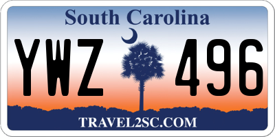 SC license plate YWZ496