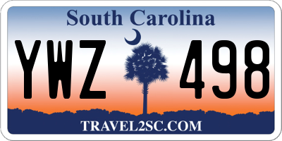 SC license plate YWZ498