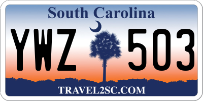 SC license plate YWZ503