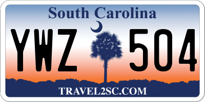 SC license plate YWZ504