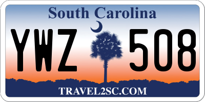 SC license plate YWZ508