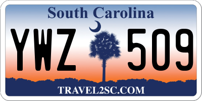 SC license plate YWZ509