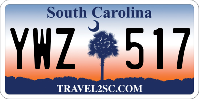 SC license plate YWZ517