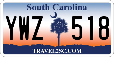SC license plate YWZ518