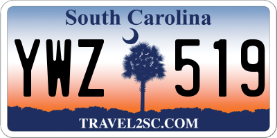 SC license plate YWZ519