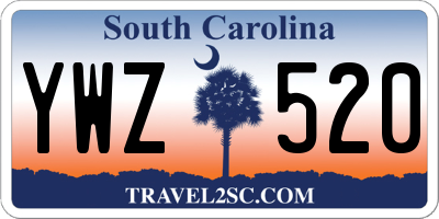 SC license plate YWZ520