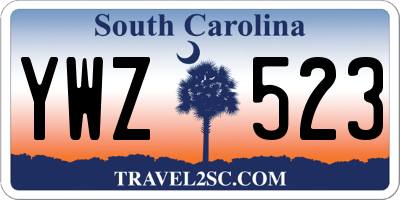 SC license plate YWZ523