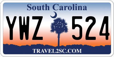 SC license plate YWZ524