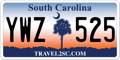 SC license plate YWZ525