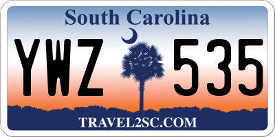 SC license plate YWZ535
