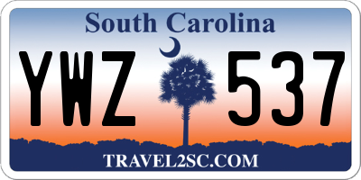 SC license plate YWZ537