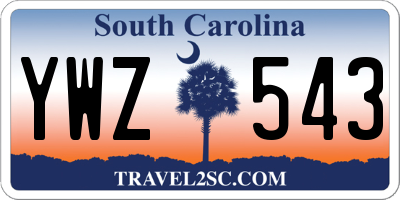 SC license plate YWZ543
