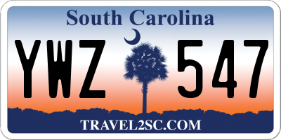 SC license plate YWZ547