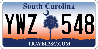 SC license plate YWZ548