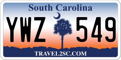 SC license plate YWZ549