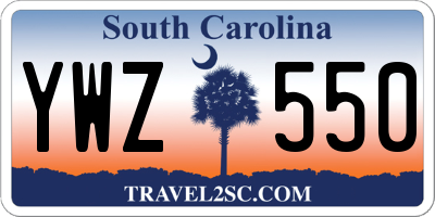 SC license plate YWZ550