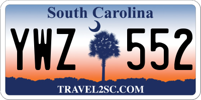SC license plate YWZ552