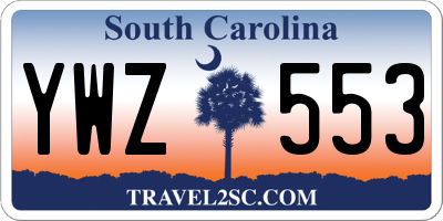 SC license plate YWZ553