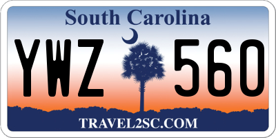 SC license plate YWZ560