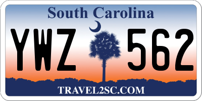 SC license plate YWZ562