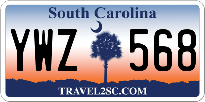 SC license plate YWZ568