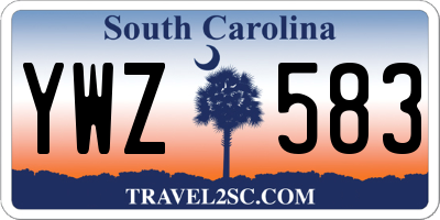 SC license plate YWZ583