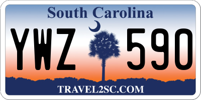 SC license plate YWZ590