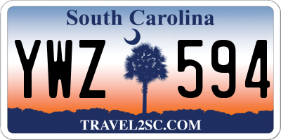 SC license plate YWZ594