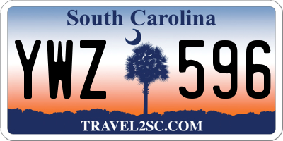 SC license plate YWZ596