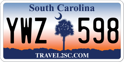 SC license plate YWZ598