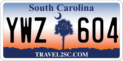 SC license plate YWZ604