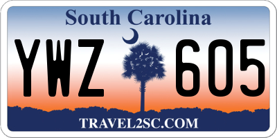 SC license plate YWZ605