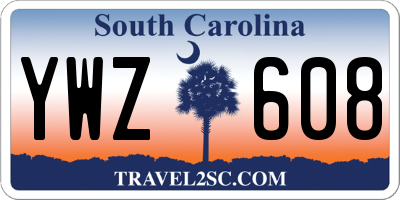 SC license plate YWZ608