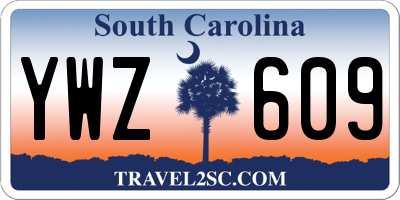 SC license plate YWZ609
