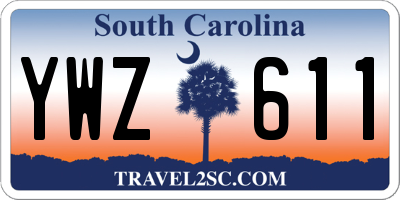 SC license plate YWZ611