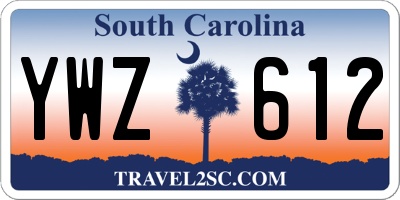 SC license plate YWZ612