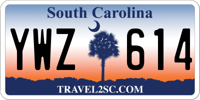 SC license plate YWZ614