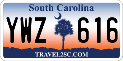 SC license plate YWZ616