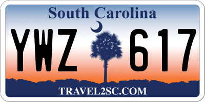 SC license plate YWZ617