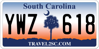 SC license plate YWZ618