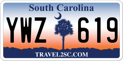 SC license plate YWZ619
