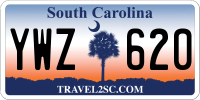 SC license plate YWZ620