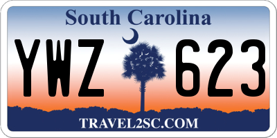 SC license plate YWZ623